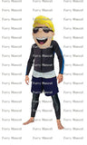 CA Surfer Kid Head Only Cosplay Unisex Cute Newly Mascot Costume Suit Cosplay Party Game Dress Outfit  Adult  Gift A+ -  by FurryMascot - 