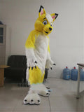Long Fur Yellow Husky Wolf Dog Mascot Costume Fursuit Halloween Cosplay Party Game Fancy Dress Adult Size Cartoon Character Gift -  by FurryMascot - 