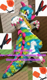 BLAUER GRÜNER DRACHE SLIM DIGITIGRADE BEINE 3-D AUGEN DRGONS Hund Wolf FUCHS Furry Fursuit Anzug Kostüm Party Karneval Geburtstagsgeschenk 