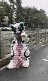 Beste Qualität auf weißem Fursuit für Katze, Hund, Fuchs, kompletter Anzug, Maskottchen-Kostüm, Cosplay, Party, Kostüm, Geburtstag 