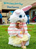 Bunny Rabbit Easter Mascot Costume Adult Cartoon Character Outfit Attract Customers Suit Plan Promotion Animal Birthday Gift