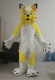 Long Fur Yellow Husky Wolf Dog Mascot Costume Fursuit Halloween Cosplay Party Game Fancy Dress Adult Size Cartoon Character Gift -  by FurryMascot - 
