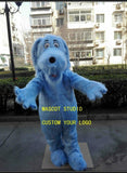 Blue Plush Dog Mascot Costume Cosplay Party Game Dress Outfit Halloween Adult -  by FurryMascot - 