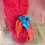 Red Large Fursuit Furry Costume Tail With Feathers -  by FurryMascot - 