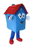 Blue House Mascot Costume Cartoon Fancy Dress Party Dress Outfit Suit Adult Size -  by FurryMascot - 