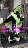 3-D Eyes Slim Digitigrade Bent Legs  Black Bat Wing dragon dinosaur REAL Furry Fursuit  Suit Costume Animal Birthday Gift -  by FurryMascot - 
