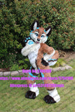 Customized Available REAL PHOTO BLUE BROWN full sets  husky dog  Suit  fursuit CAT wolf Costume fox Party Carnival Gift IN STOCK