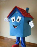 Blue House Mascot Costume Cartoon Fancy Dress Party Dress Outfit Suit Adult Size -  by FurryMascot - 