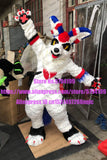 3-D Eyes Slim Digitigrade Bent Legs  WHITE horse h husky dog dragon REAL Furry Fursuit  Suit Costume Animal Birthday Gift -  by FurryMascot - 