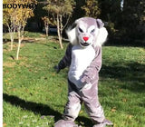 Best Quality on  Tiger Wildcat Mascot Costume Grey Cat Fursuit Animal Cosplay Animal Dress Parade AdultsFurry