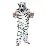 Niedlich kann den Mund bewegen, weißer Tiger-Maskottchen-Kostüm, Fursuit, Cosplay, Tier, Halloween, Erwachsene, Cosplay, Unisex, Owen-Geschenk