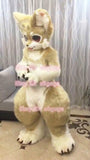 Professional Best Quality on Ali Birthday Party Biege Fox Cat Complete Costume Furry Cosplay  Fancy Dress Christmas Adult Size