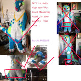 Customized available REAL PHORO BLUE DRAGON full sets  husky dog  Suit  fursuit  Costume fox Party h8u8 Dress Carnival Gift -  by FurryMascot - 