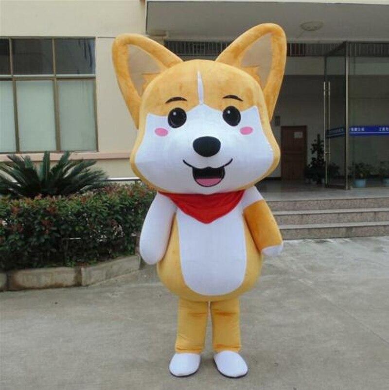 Halloween Yellow Fox Husky Dog Fursuit Mascot Costume Suit Cosplay Fancy Dress Adult Size Party Game Advertising Outfits Parade -  by FurryMascot - 