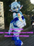 Maßgeschneidert verfügbar ECHTES FOTO dx007 Kopf KATZE komplette Sets Husky Hund Anzug Fursuit Kostüm Fuchs Party Karneval Geschenk