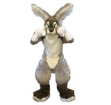 Big Ear Grey Bunny Rabbit Digitigrade Fursuit Costumes Furries Anime Teen & Adult Costume