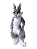 Grey Bunny Rabbit Digitigrade Fursuit Kostüme Furries Anime Teen & Erwachsene Kostüm