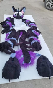 Purple Black Dragon Fursuit Kigurumi Furry Fursona Costumes Furries