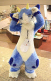 Blue Horn Dragon Cat Digitigrade Fursuit Costumes Suit Furries Anime Teen & Adult Costume - FURSUIT by FurryMascot - CAT FURSUIT, Digitigrade Fursuit